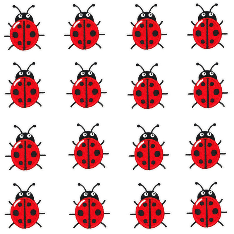 Embroidery Lady Bug - 16 sztuk/partia, naszywki z motywem małej